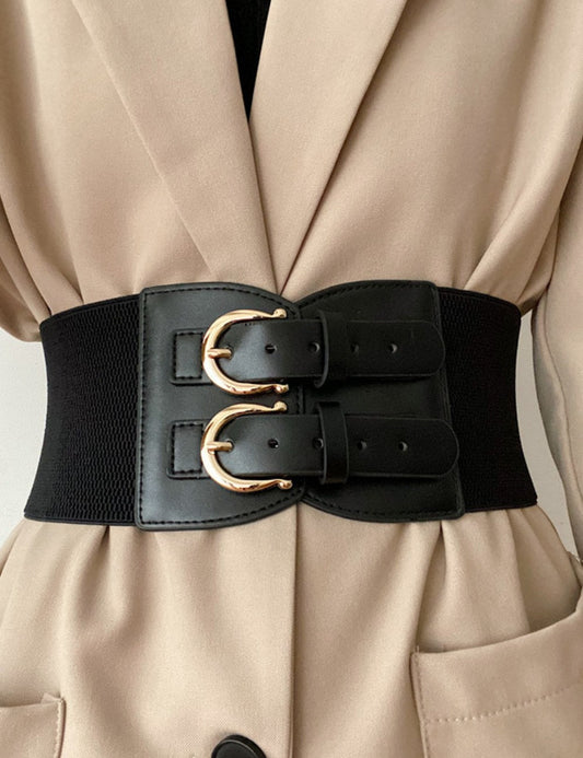 Solid Color Stretchy Adjustable Wide Waist Belt