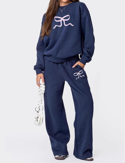 Casual Long Sleeve Thickened Sweatshirt Pants Set