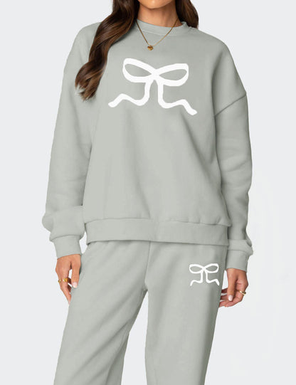 Casual Long Sleeve Thickened Sweatshirt Pants Set