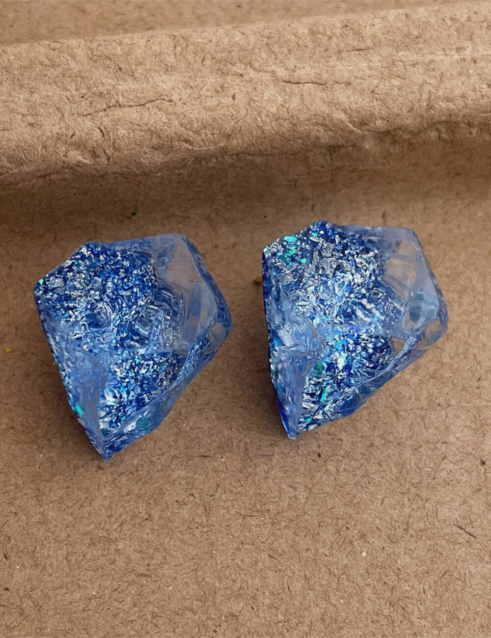 Trendy Asymmetrical Ice Crystal Stud Earrings