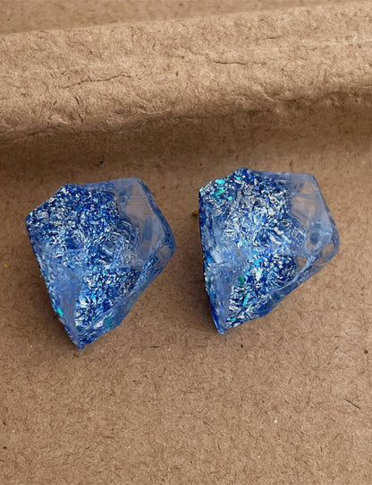 Trendy Asymmetrical Ice Crystal Stud Earrings