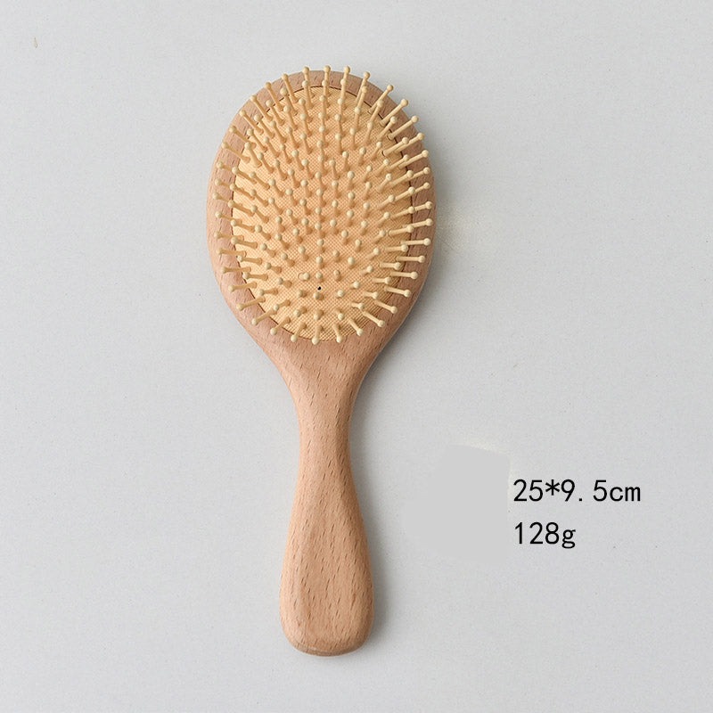 Wooden Handle Large Silicone Cushion Hair Combs