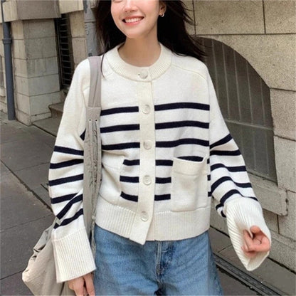 Round Neck Striped Sweater