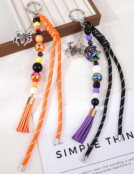 Halloween Cartoon Skull Beads Braided Bag Charm
