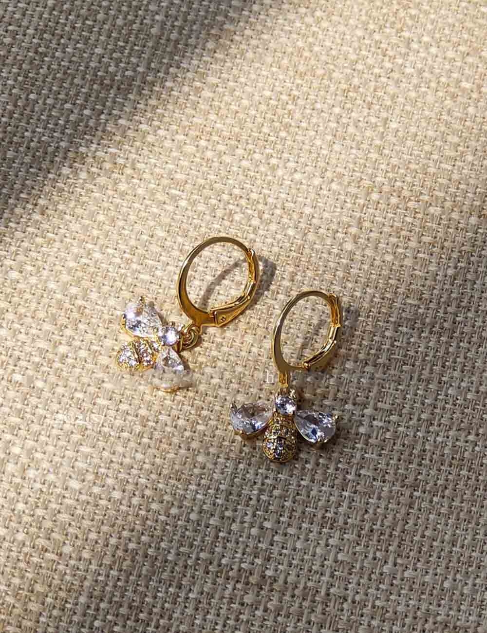 Cute Bear Cubic Zircon Drop Hoop Earring
