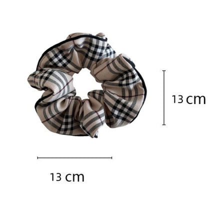 Vintage Plaid Square Elastic Hair Scrunchies
