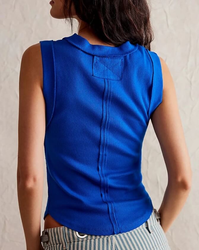 Basic Round Neck Ribbed Tank Tops