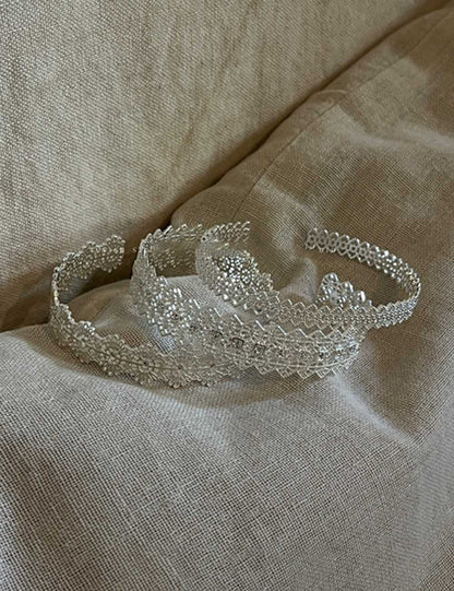 Simple Hollow Out Lace Open Cuff Bracelet
