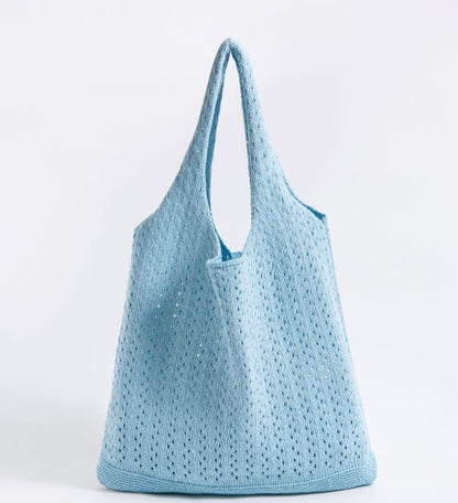 Vintage Knitted Tote Shopping Bag