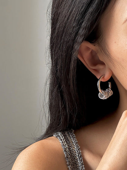 Simple C Circle Crossover Earrings