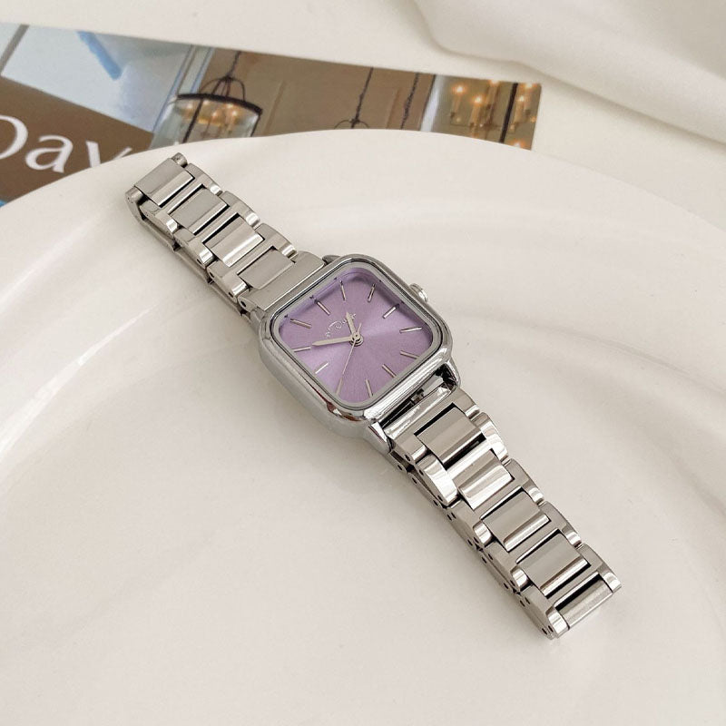 Minimalist Small Square Stainless Steel Watch