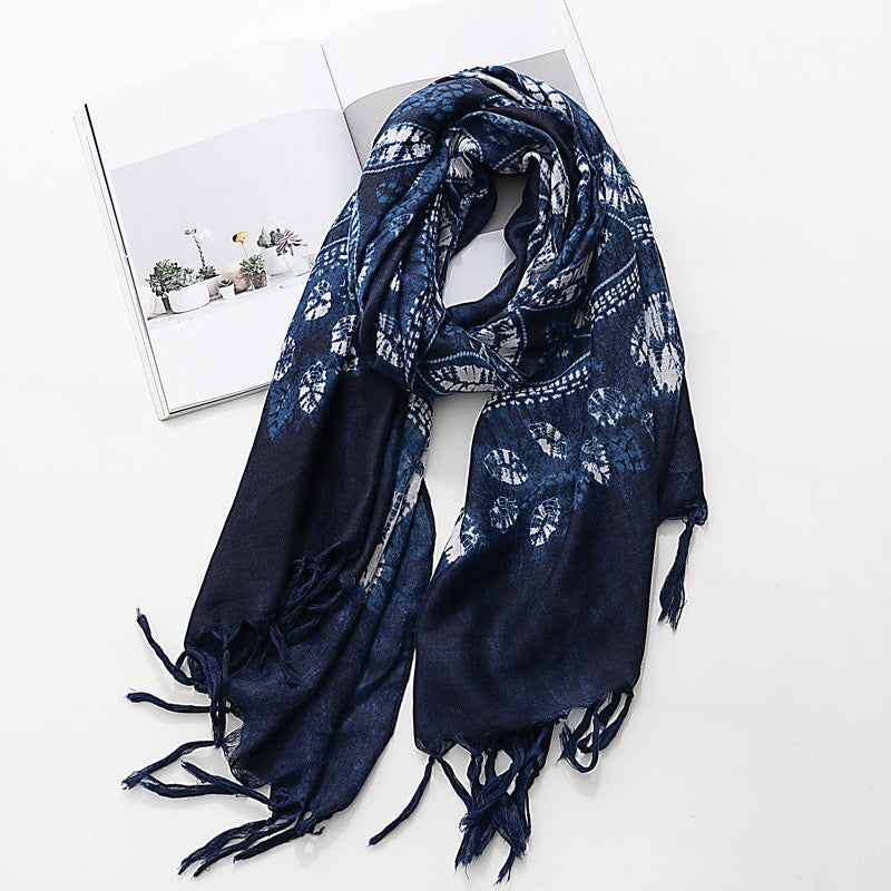 Fashion Tie Dye Tassel Scarf