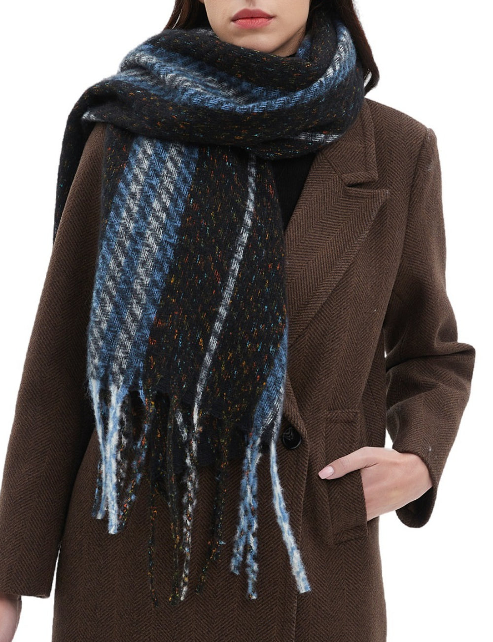 Striped Contrast Color Scarves