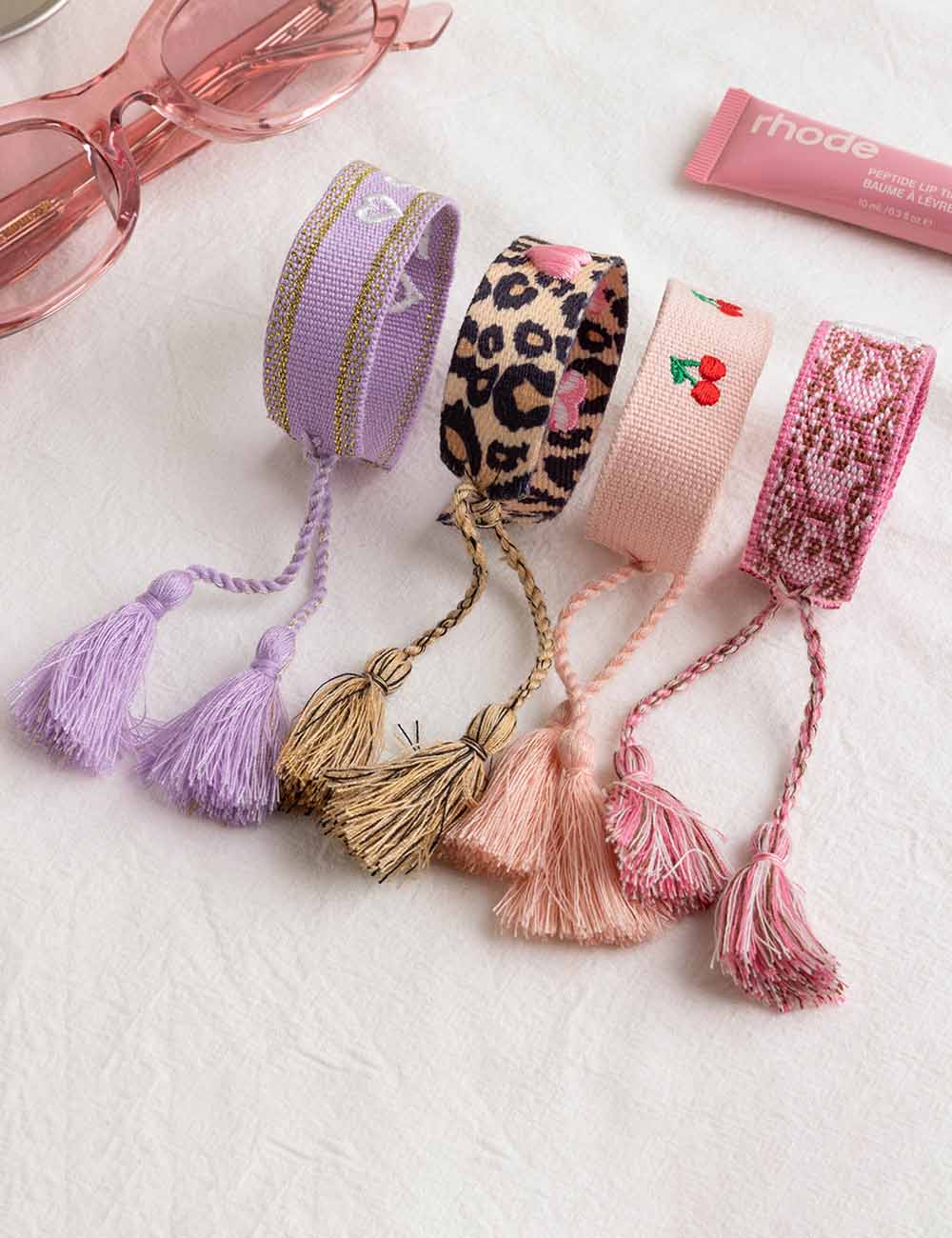 Cute Letter Print Braided Tassel Bracelet