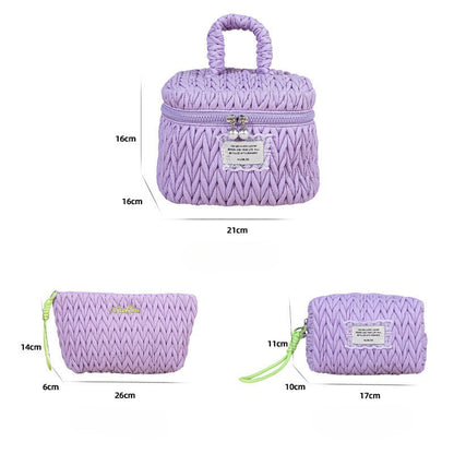 Solid Color Large Capacity Padded Make Up Bag
