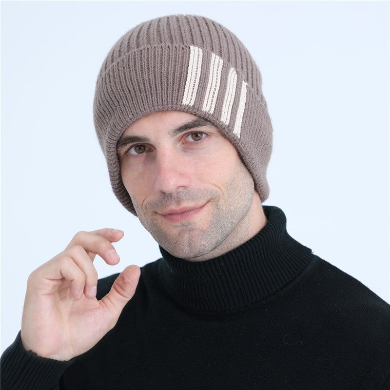 Men's Fleece-Lined Knit Ear-Warmer Hat