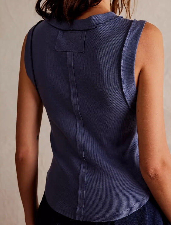 Basic Round Neck Ribbed Tank Tops