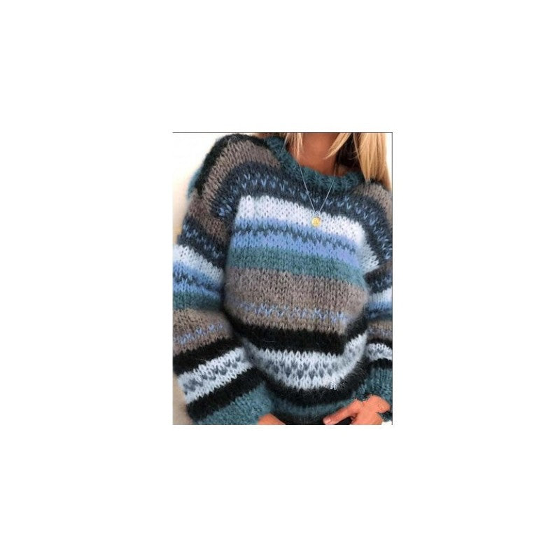 Loose Colorful Stripe Sweater