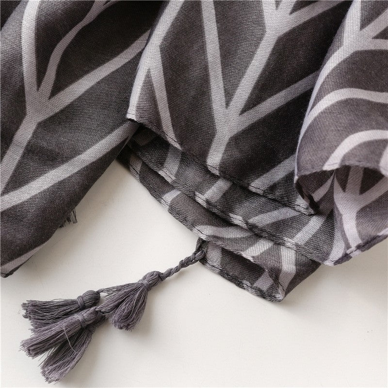 Simple Fashion Tropical Plant Leaf Scarf