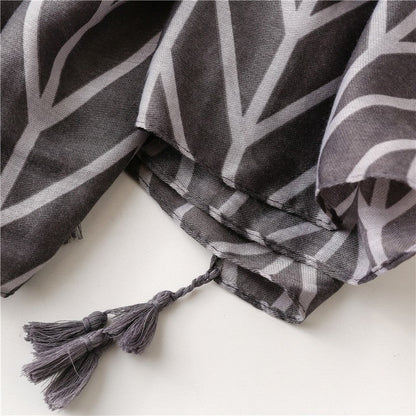 Simple Fashion Tropical Plant Leaf Scarf