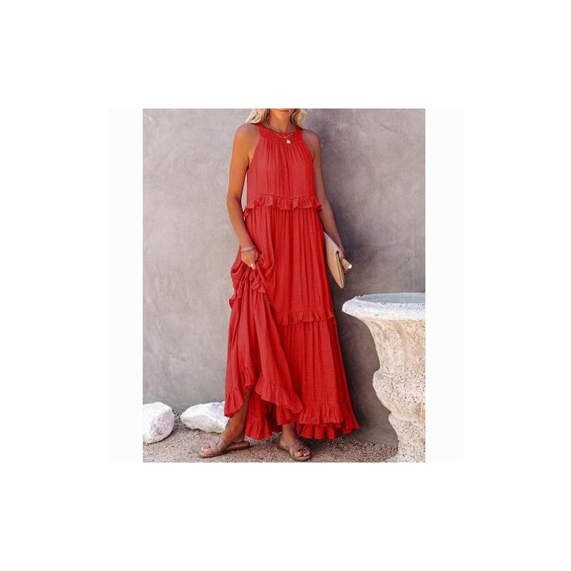 Beach Maxi Dress With Ruffle Hem