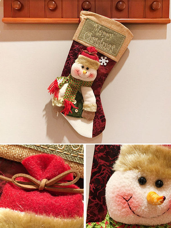 Santa Claus Snowman Socks Christmas Gifts Bag