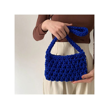 Solid Color Crochet Knitted Shoulder Bag