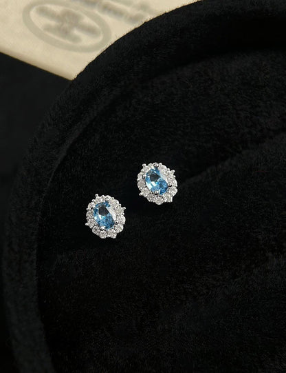 Oval Minimalist Cubic Zirconia Stud Earrings