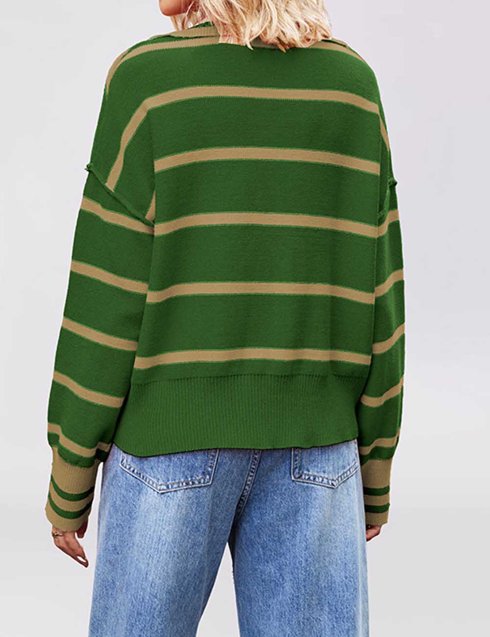 Trendy Splice Striped Oversized Knit Sweater