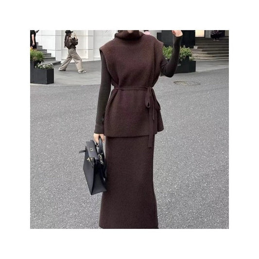 Elegant Sweater Three Piece Set