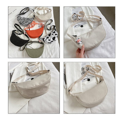 Cow Printed Crossbdody Dumpling Bag