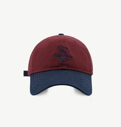 Contrast Color Embroidered Baseball Caps