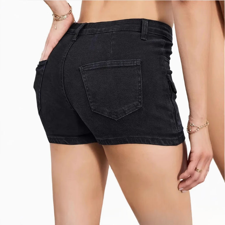 Hot High Waist Pockets Denim Shorts