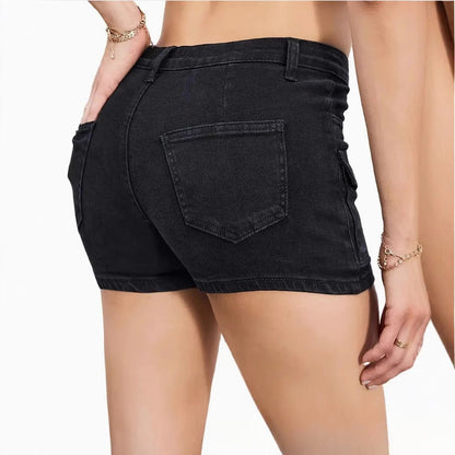 Hot High Waist Pockets Denim Shorts