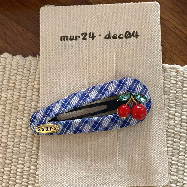 Cute Cherry Plaid Sweet Hair Clips