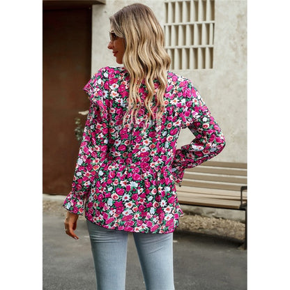 Lotus Lantern Sleeve Floral Shirt