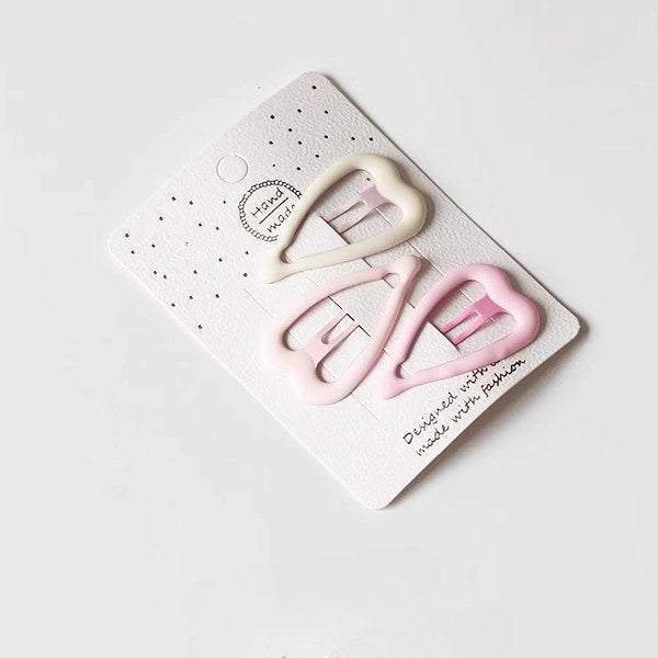 Pink Simple Star Love Hair Clips