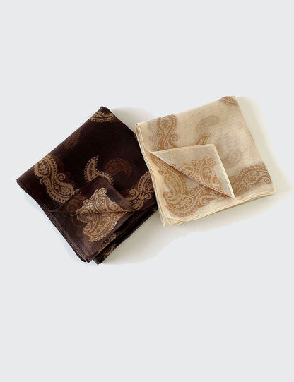 Vintage Burnout Paisley Square Satin Scarf