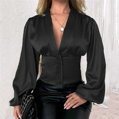 Solid Color Casual Loose Shirt