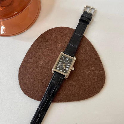 Elegant Square Dial Roman Numeral Wrist Watch