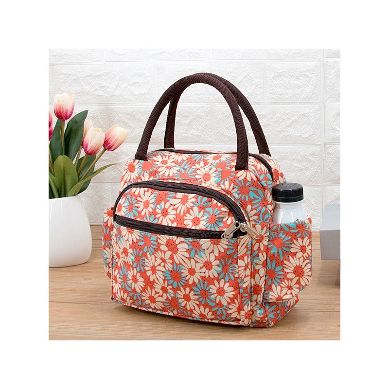Polka Dot Sunflower Rose Bear Lunchbox Bag