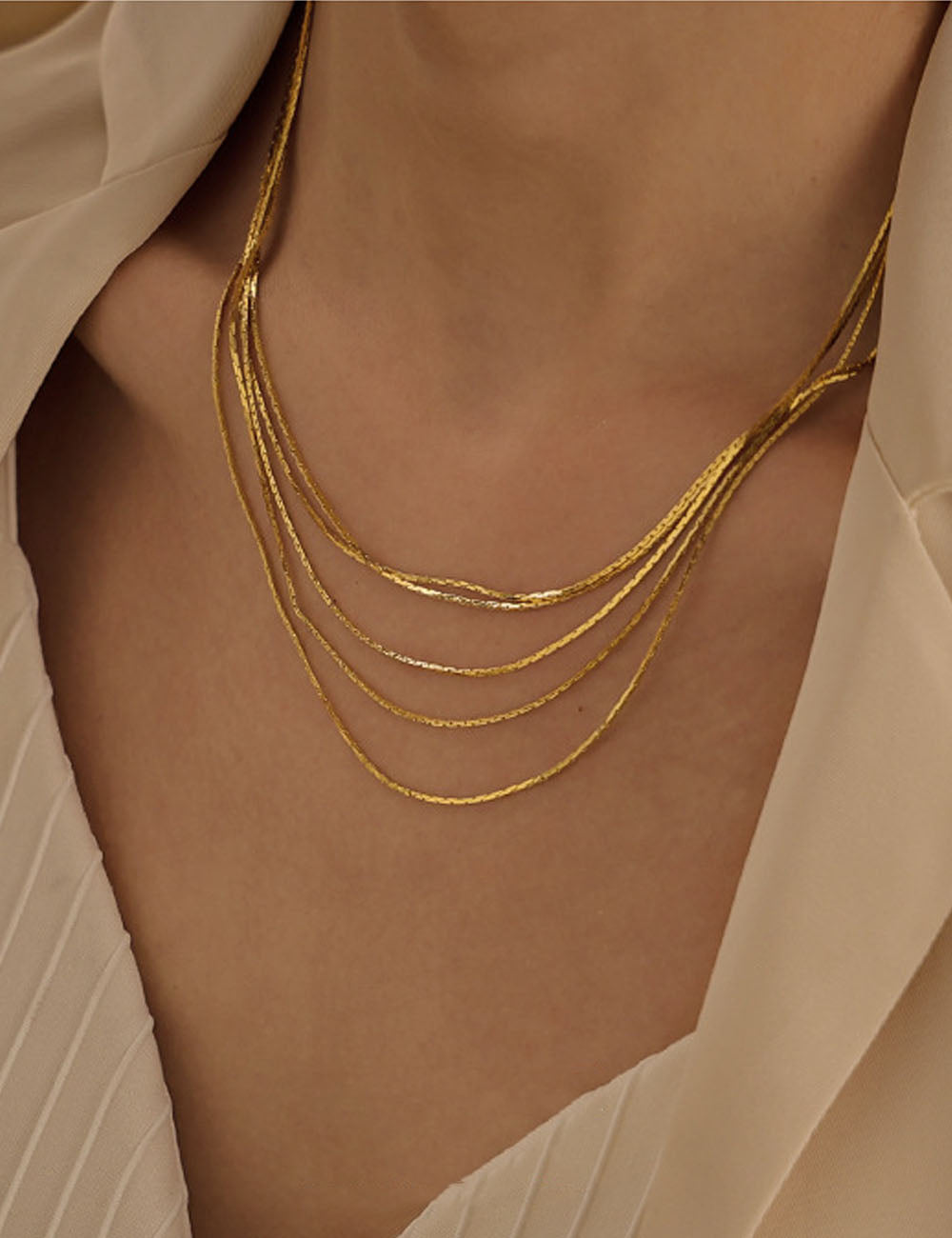 Minimalist Multi-Layer Gold Plated Necklace