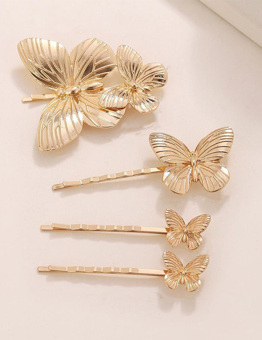 Trendy Gold Butterfly Hair Clip Sets