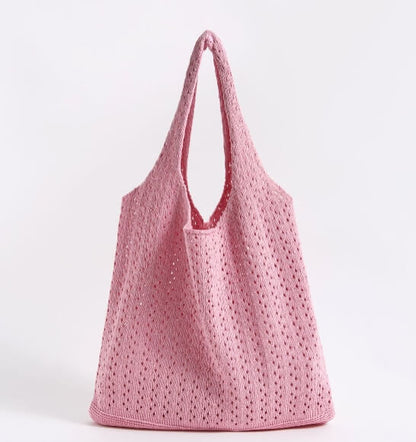 Vintage Knitted Tote Shopping Bag