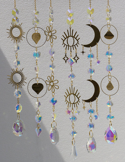 Colorful Sun Moon Hanging Crystal Decoration