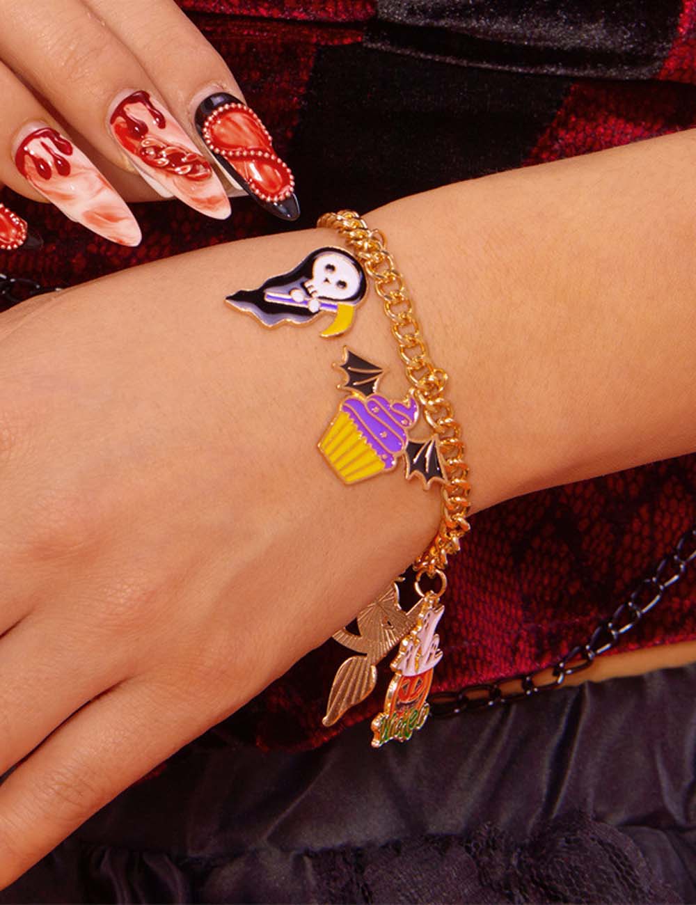 Cute Pumpkin Ghost Halloween Charm Bracelet