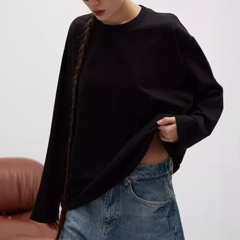 Casual Loose Round Neck Long Sleeve Top