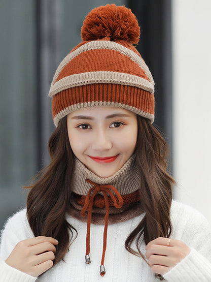 Personality Warm Knitting Hat+Scarf+Mask Set