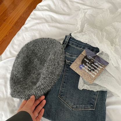 Wool Knit Beret Hat