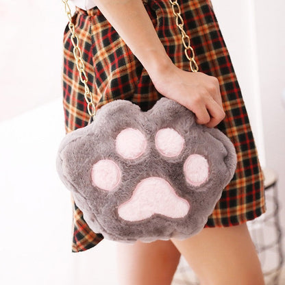Cute Cat's Claw Plush Shoulder Bag